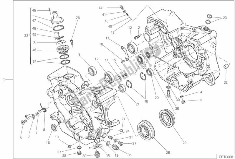 Tutte le parti per il 09a - Coppia Semicarter del Ducati Scrambler Desert Sled USA 803 2019